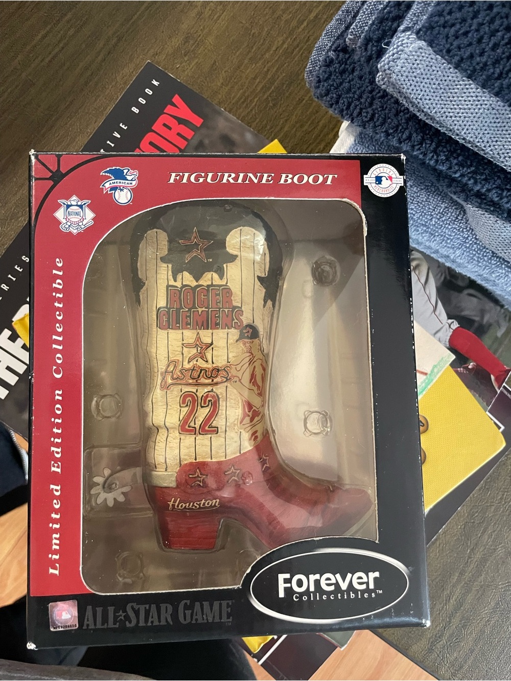 Forever Collectibles Red and Cream Roger Clemens Figurine Boot